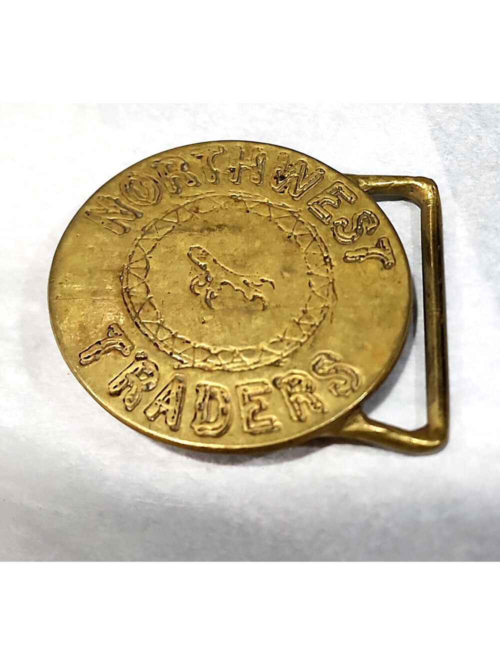 Vintage 1970s Northwest Traders Solid Brass Belt Buckle Dynabuckle